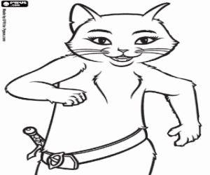 Coloriage Kitty, amie du chat botté