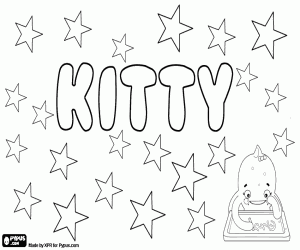 Coloriage Kitty, nom d'origines diverses