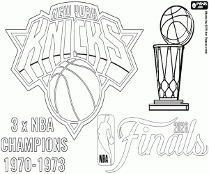 Coloriage Knicks, champions NBA 2026