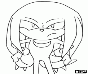 Coloriage Knuckles, personnage de sonic