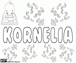 Coloriage Kornelia, nom d'origine latine