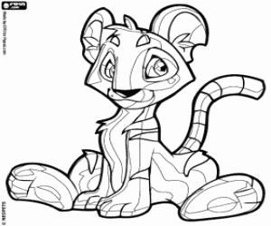 Coloriage Kougra, le tigre de Neopets