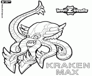 Coloriage Kraken Max, une pieuvre de Invizimals