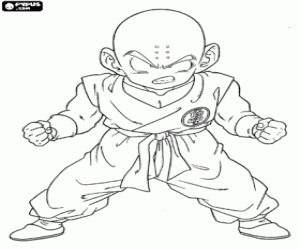 Coloriage Krillin, premier adversaire de Son Goku