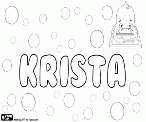 Coloriage Krista, nom tchèque pour fille