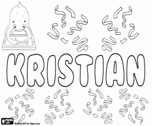 Coloriage Kristian, nom scandinave