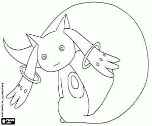 Coloriage Kyubey,Puella Magi Madoka Magica