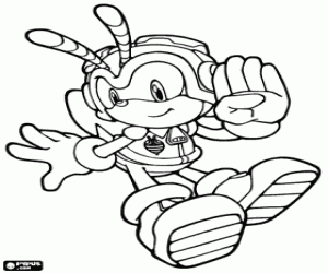 Coloriage L'abeille de Sonic, Charmy Bee