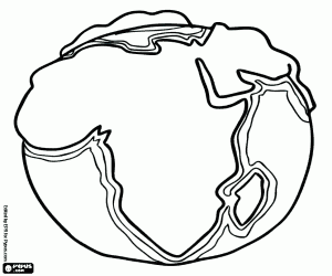 Coloriage L'Afrique dans notre planète
