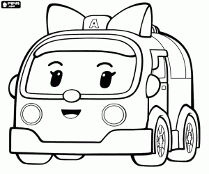 Coloriage L'ambulance Robovan Amber