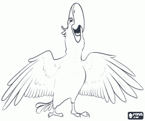 Coloriage L'ara Blu du film Rio