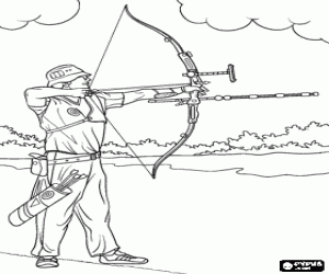 Coloriage L'archer dans un concours