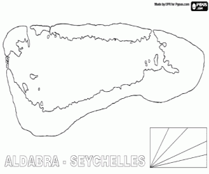 Coloriage L'atoll corallien d'Aldabra
