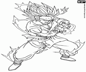 Coloriage L'attaque Kamehameha de Sangoku