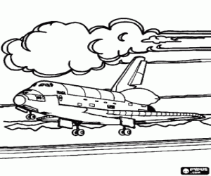 Coloriage L'atterrissage de la navette spatiale