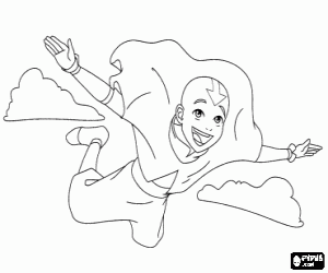 Coloriage L'avatar Aang, le protagoniste principal