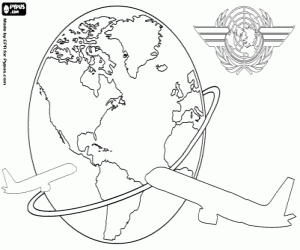 Coloriage L'Aviation civile partout dans le monde