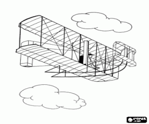 Coloriage L'avion de frères de Wright