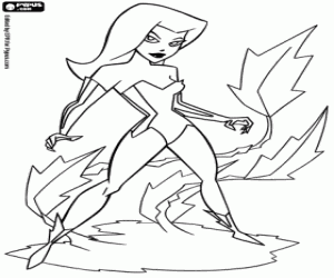 Coloriage L'Empoisonneuse, une ennemie de Batman
