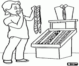 Coloriage L'enfant et la cravate pour papa