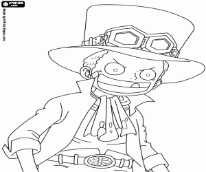Coloriage L'enfant Sabo avec chapeau haut de forme