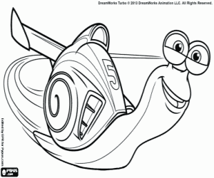 Coloriage L'escargot le plus rapide, Turbo