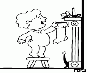 Coloriage L'illusion de l'enfant le soir de Noël