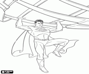 Coloriage L'incroyable force de Superman