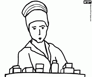 Coloriage L'infirmière et les médicaments