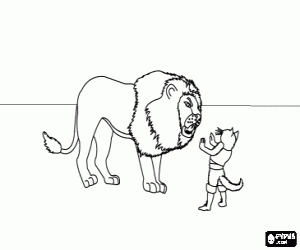 Coloriage L'ogre est devenu un lion