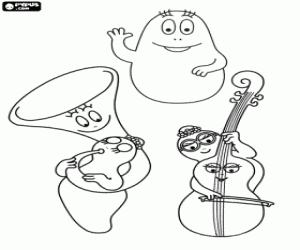 Coloriage L'orchestre de les Barbapapas