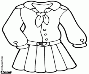Coloriage L'uniforme de scout de fille