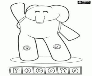 Coloriage L'éléphant de Pocoyo, Elly