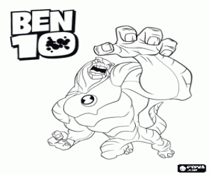 Coloriage L'énorme Humangousaur de Ben 10