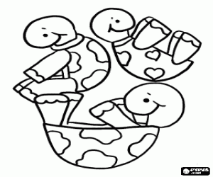 Coloriage L'équilibrage des tortues