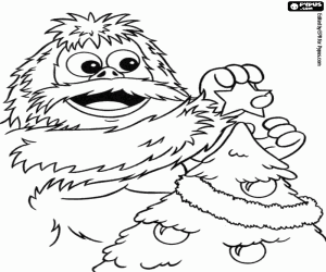 Coloriage L'étoile et le monstre des neiges