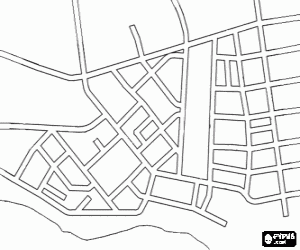 Coloriage La carte des rues de la ville