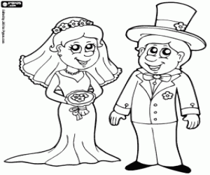 Coloriage La mariée et le marié