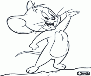 Coloriage La petite souris amicale, Jerry