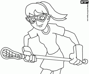 Coloriage Lacrose, un sport d'équipe