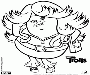 Coloriage Lady Glitter Sparkles de Les Trolls