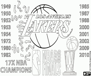 Coloriage Lakers, champions NBA 2020