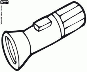 Coloriage Lampe torche. Lampe de poche pour le camping