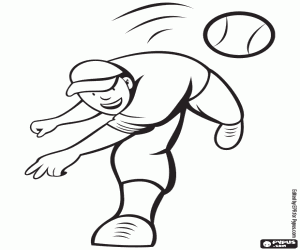 Coloriage Le lancement du baseball
