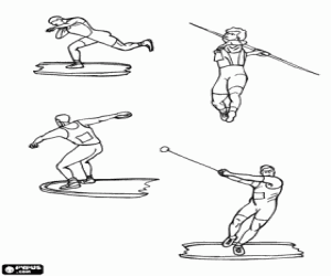 Coloriage Lancers en athlétisme