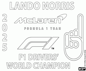 Coloriage Lando Norris, champion de F1 en 2025