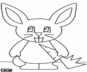 Coloriage Lapin avec une carotte