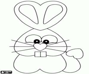 Coloriage Le lapin des cœurs