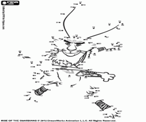 Coloriage Lapin de Pâques, point à point