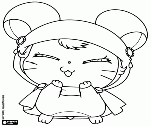 Coloriage Lapis, un hamster de Hamtaro